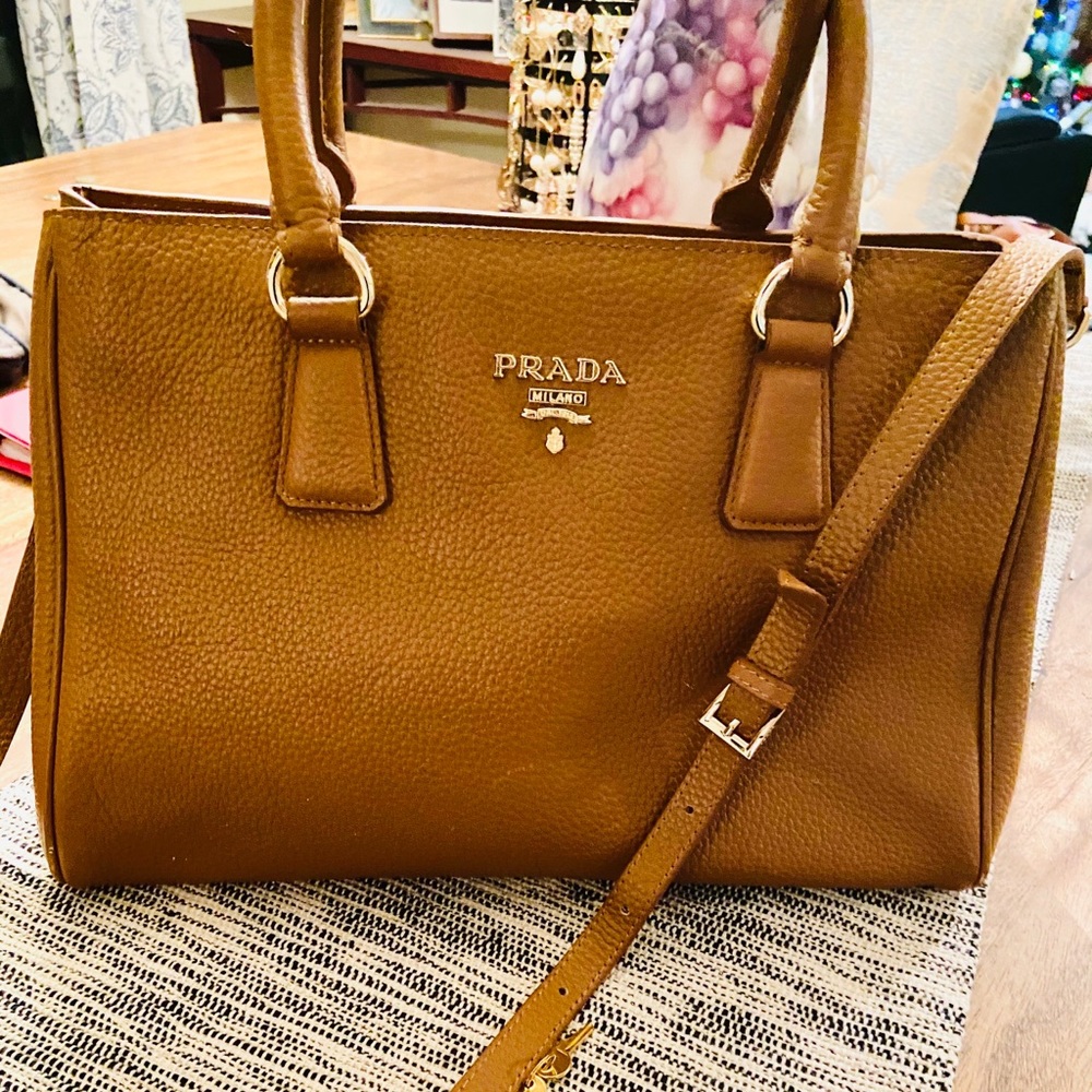COPY - PRADA brown top handle handbag